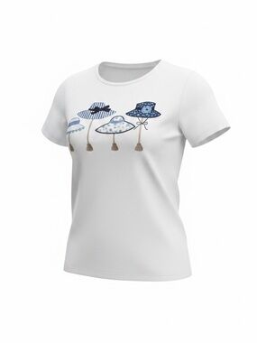Vintage The Eagle's Eye Patchwork Applique Hat Stand Graphic Tee Cottagecore S